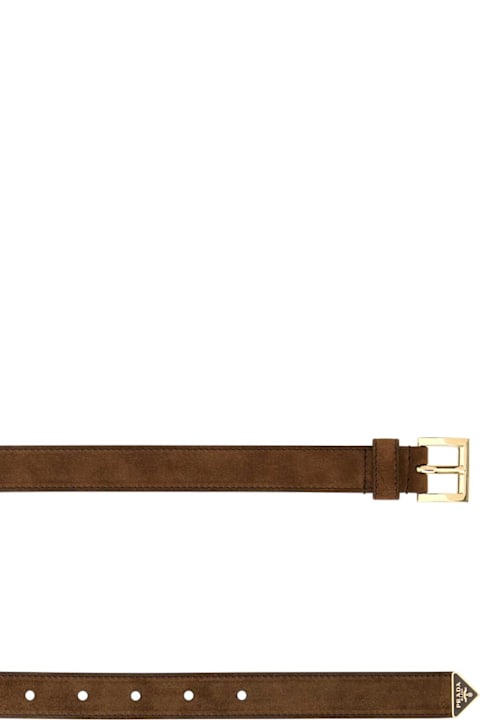 Prada Accessories for Women Prada Brown Suede Belt