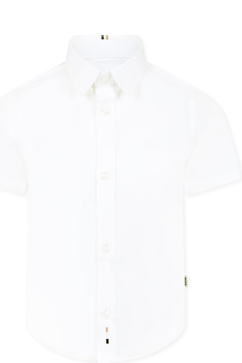 Homeware Hugo Boss White Shirt For Boy With Logo