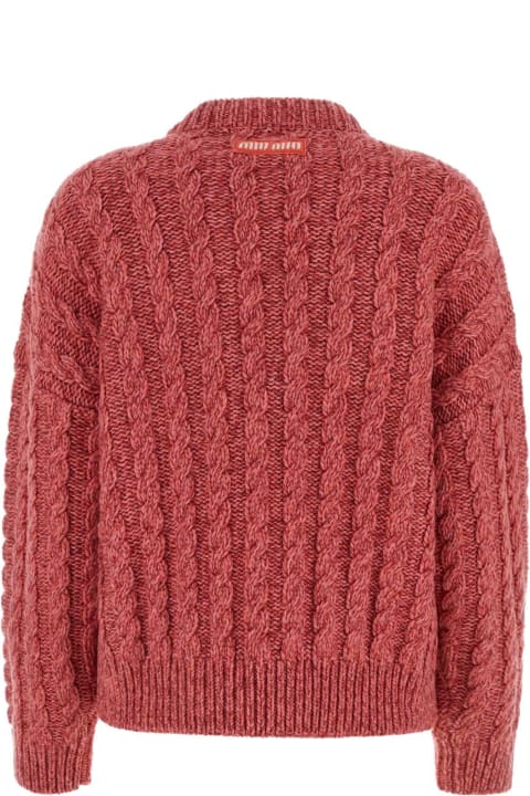 Miu Miu for Women Miu Miu Dark Pink Cashmere Blend Sweater