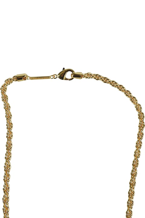 Federica Tosi for Women Federica Tosi 'grace' Gold-plated Texturized Necklace With Clasp Fastening In 18k Gold Plated Bronze Woman