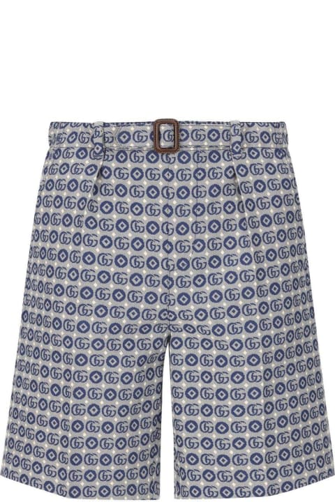 Gucci Kidsのセール Gucci All-over Patterned Belted Shorts