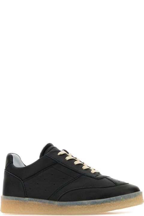 MM6 Maison Margiela Sneakers for Men MM6 Maison Margiela Black Leather Sneakers