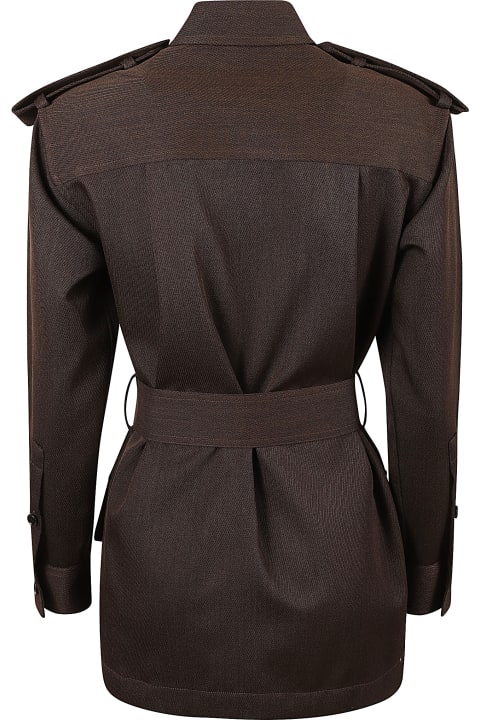 أدوات منزلية Burberry Belted Buttoned Jacket