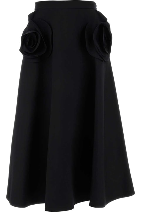 Valentino Garavani for Women Valentino Garavani Black Wool Blend Skirt