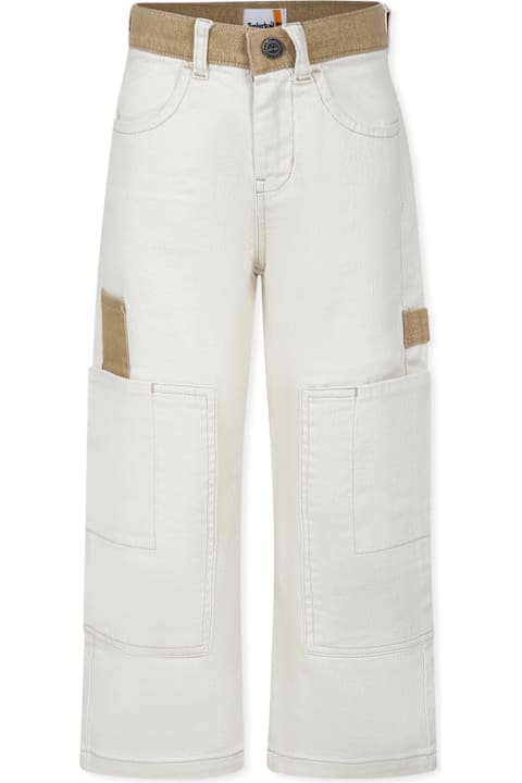 Timberland for Boys Timberland Ivory Trousers For Boy With Logo