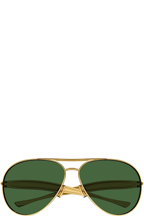 Homeware Bottega Veneta Eyewear Bv1305s-001 - Gold / Green Lens Sunglasses