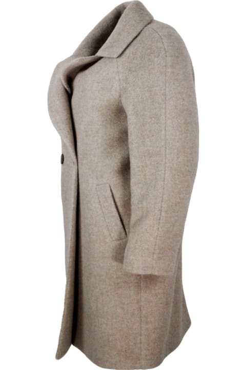 Barba Napoli Coats & Jackets for Women Barba Napoli Double-breasted Coat Made Of Soft And Precious Alpaca And Wool With Side Pockets And Button Closure