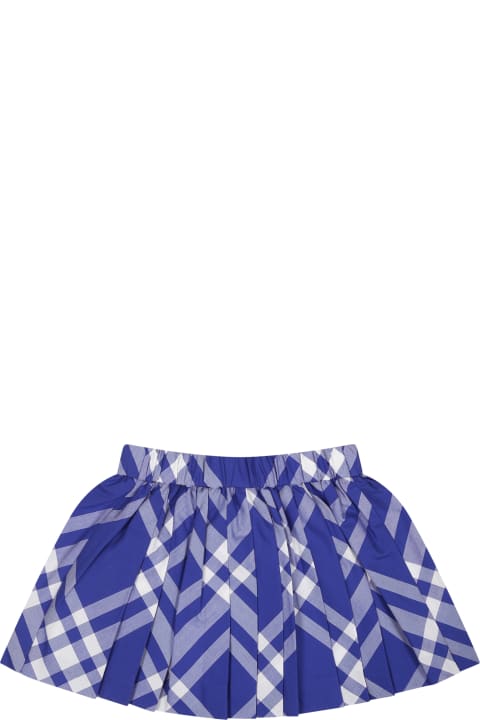 Burberryのベビーガールズ Burberry Blue Skirt For Baby Girl