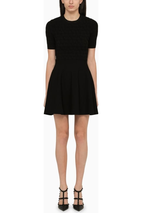 Valentino Women Valentino Black Short Dress With Toile Iconographe Motif