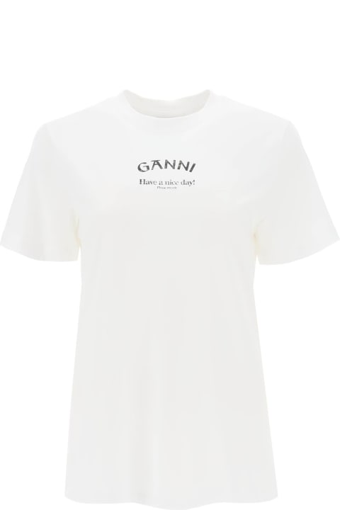 Ganni for Women Ganni Lettering Print T-shirt