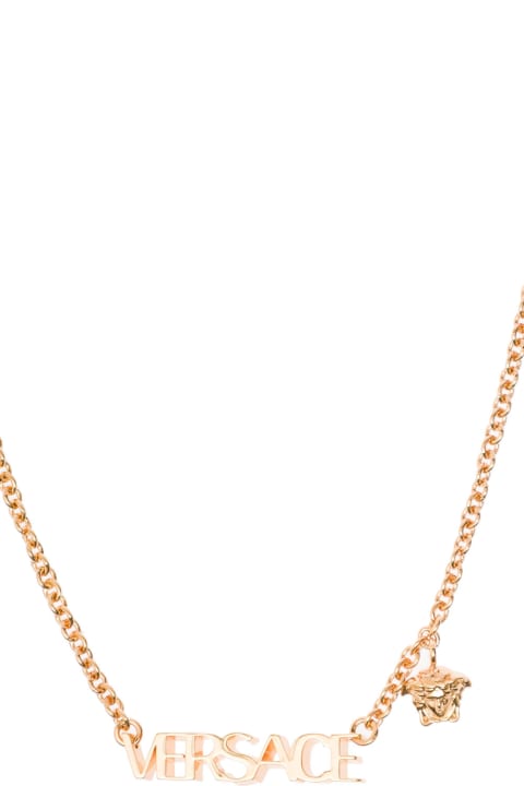 Gold Metal Chain Necklace With Logo Dolce & Gabbana Woman