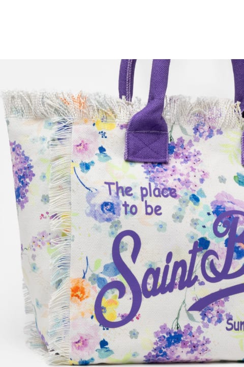 Homeware MC2 Saint Barth Water Color Flower Cotton Canvas Vanity Tote Bag