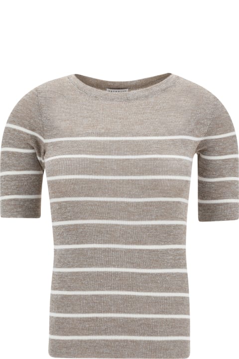 Sweaters for Women Brunello Cucinelli Lurex Striped Sweater
