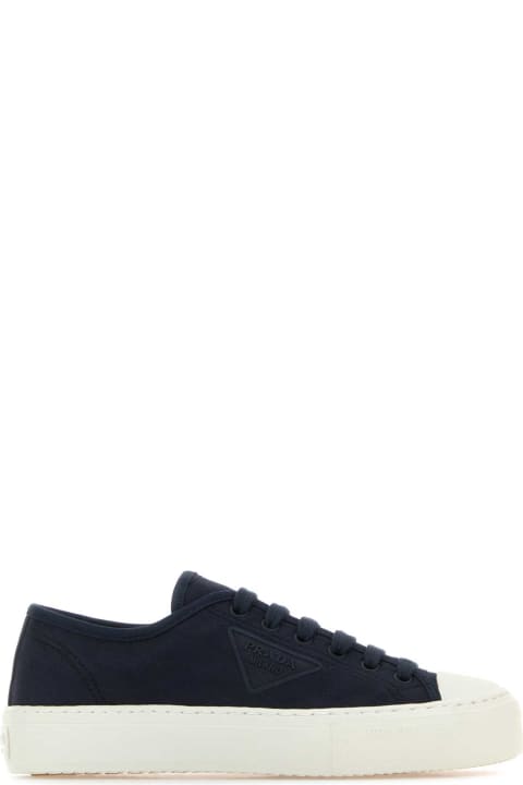 Shoes Sale for Women Prada Navy Blue Fabric Sneakers