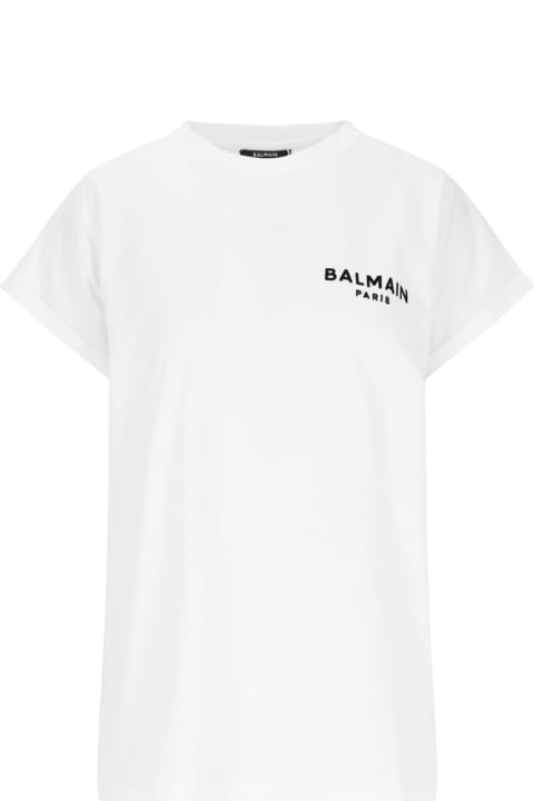 ウィメンズ Balmainのトップス Balmain Flocked T-shirt