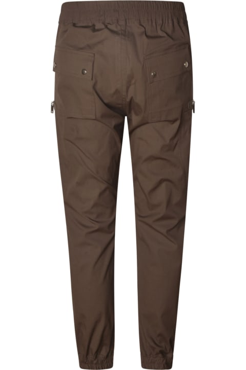 Pants for Men Rick Owens Drawstring Waist Zipped Pockets Applique Trousers