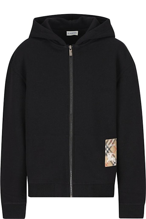Burberry for Boys Burberry Check Label Zip Hoodie