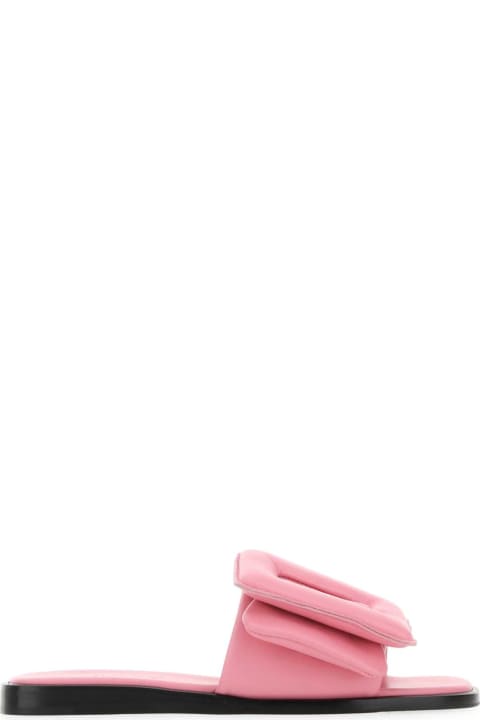 BOYY Sandals for Women BOYY Pink Leather Puffy Slippers