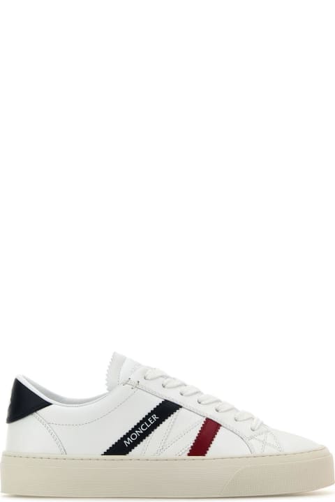 Moncler Shoes for Women Moncler White Leather Monaco 2 Sneakers