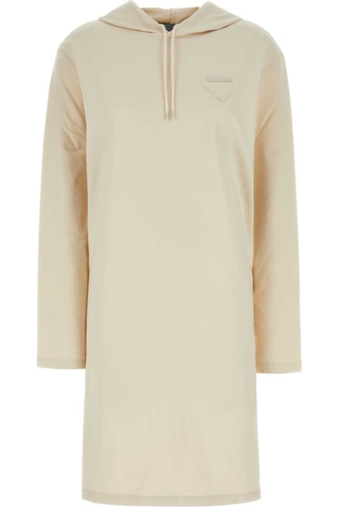 أدوات منزلية Prada Cream Stretch Cotton Sweatshirt Dress
