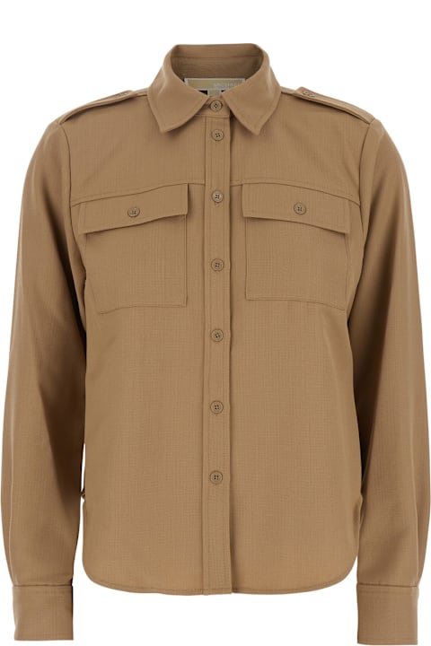 MICHAEL Michael Kors for Men MICHAEL Michael Kors Beige Shirt With Patch Pockets On The Chest In Virgin Wool Blend Woman