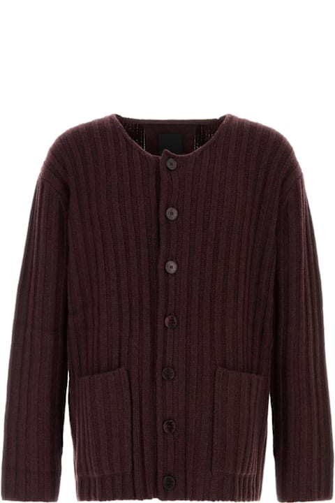 Givenchy Clothing for Men Givenchy Burgundy Cashmere Cardigan