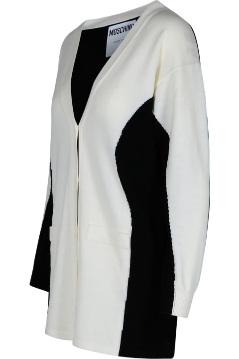 Moschino Sweaters for Women Moschino White Virgin Wool Cardigan