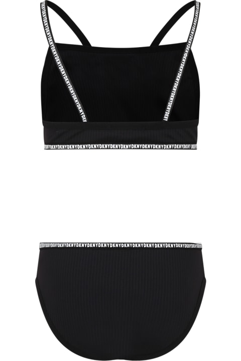 DKNY Swimwear for Girls DKNY Black Bikini For Girl With Logo
