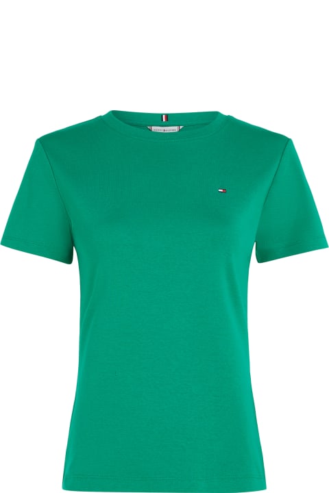 Tommy Hilfiger Topwear for Women Tommy Hilfiger Green T-shirt With Mini Logo