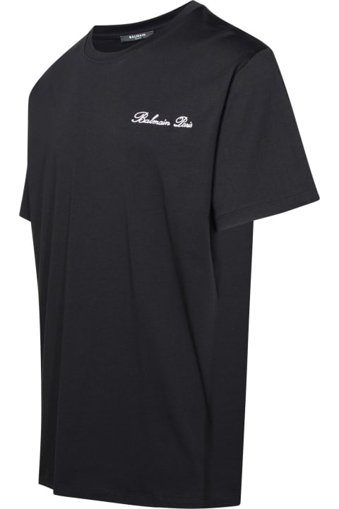 'balmain Iconica' Black Cotton T-shirt
