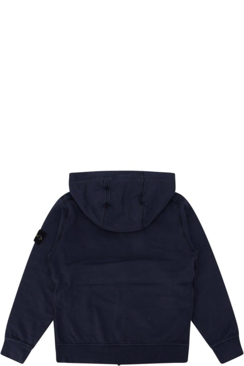 Stone Island Junior Coats & Jackets for Boys Stone Island Junior Compass-patch Zip-up Hooded Jacket