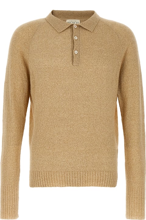 Ma'ry'ya ملابس علوية لـ القسم الرجالي Ma'ry'ya Bouclé Cotton Polo Shirt