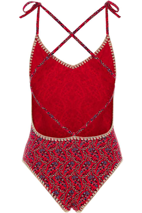 خصم على السيدات Isabel Marant Printed Stretch Nylon Swan Swimsuit