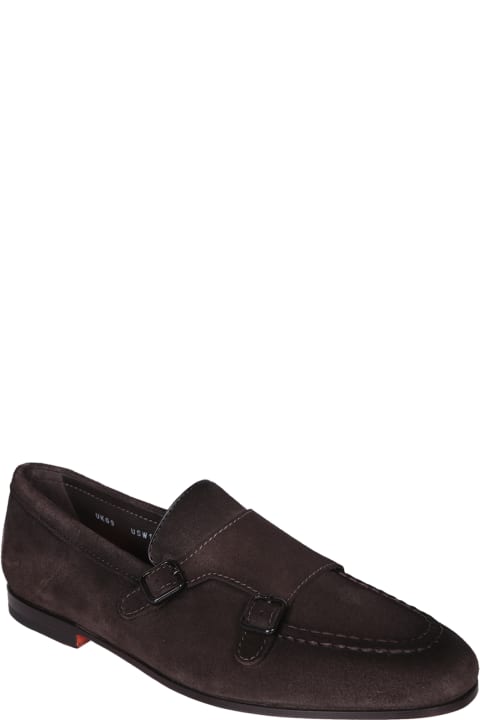 Loafers & Boat Shoes for Men Santoni Brown Suede Loafer Monkstrap Dong Tdm