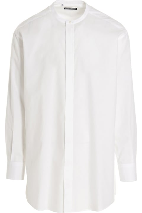 Dolce & Gabbana Shirts for Men Dolce & Gabbana Band Collar Plain Long Shirt