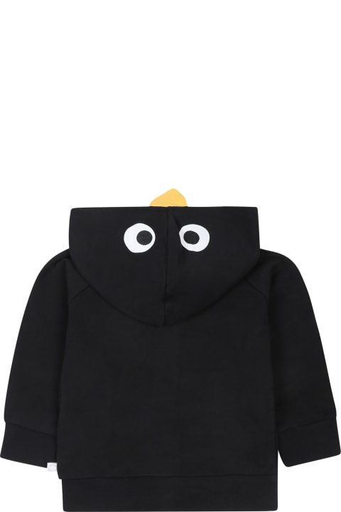 Fashion for Baby Girls Stella McCartney Kids Black Sweatshirt For Newborns With Penguin Print