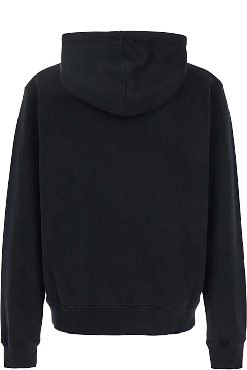 Dsquared2 لـ Men Dsquared2 Black Sweatshirt With Hood And Zip And Logo Detail On The Front In Cotton Man