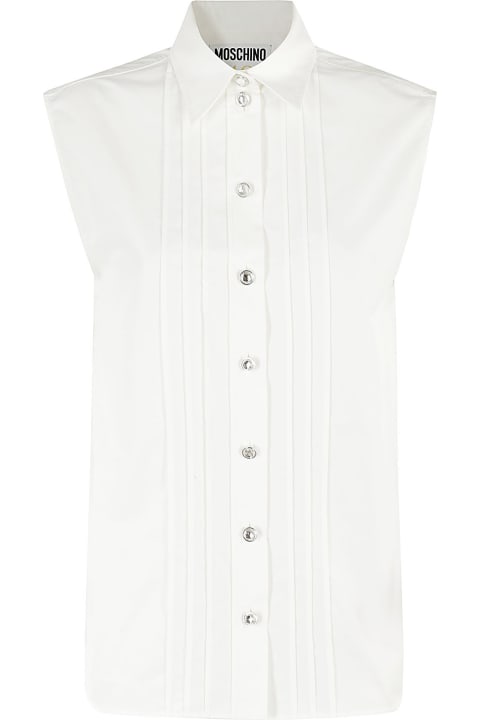 Fashion for Women Moschino Pintuck Detailed Curved Hem Shirt