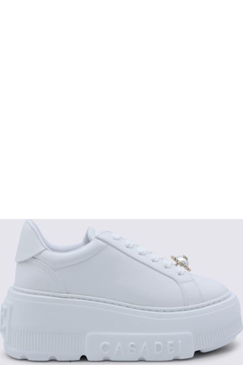 Casadei White Leather Nexus Sneakers
