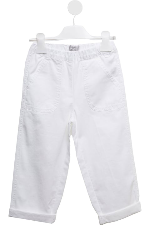 Il Gufo Kids Girl's Wide White Cotton Pants