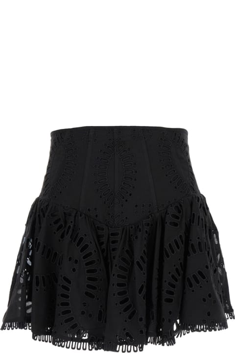 Charo Ruiz Clothing for Women Charo Ruiz Black High Waisted 'favik' Miniskirt With Embroidery In Cotton Blend Woman