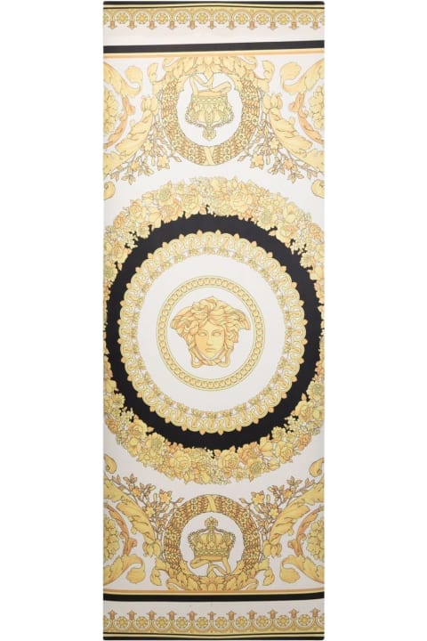Black / White / Gold Rubber Yoga Mat With I Love Baroque Decoration