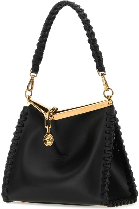 Bags Sale for Women Etro Black Leather Vela Handbag