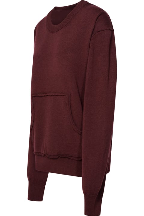 Fleeces & Tracksuits for Women Maison Margiela Burgundy Cashmere Blend Sweater