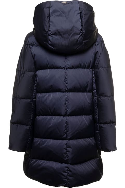 Blue Raso Down Jacket In Quilted And Padded Technical Fabric Herno Woman