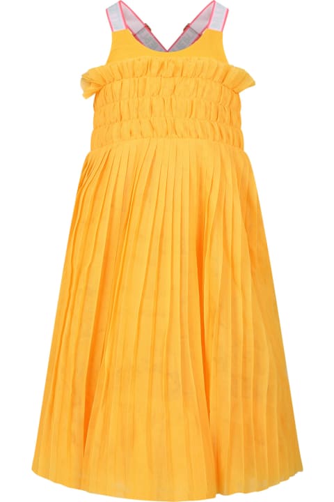 Dresses for Girls Billieblush Orange Dress For Girl With Logo