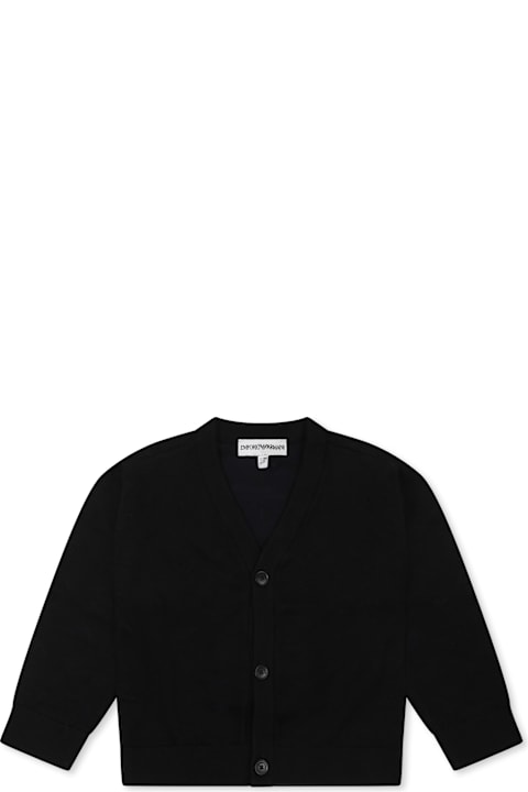 Homeware Emporio Armani Blue Cardigan For Baby Boy With Iconic Logo