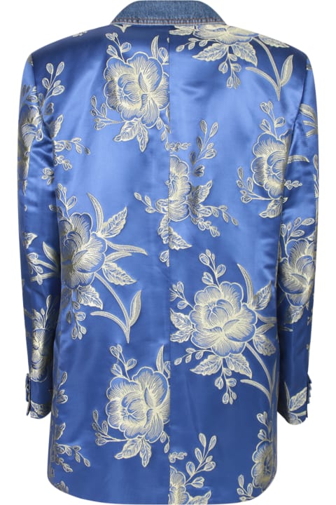 Etro Coats & Jackets for Women Etro Jacquard Double-breasted Blue Jacket