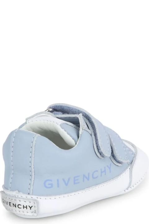 Givenchy Kids Givenchy Light Blue And White Sneakers With Logo
