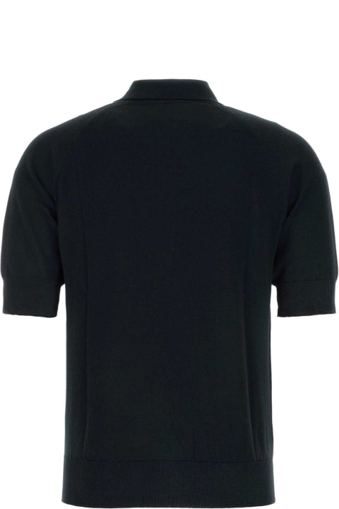 PT01 Clothing for Men PT01 Black Cotton Blend Polo Shirt